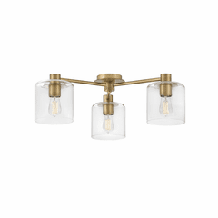Hinkley Axel 3-LT Large Semi-Flush Mount - Heritage Brass - 4514HB