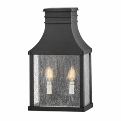 Hinkley Beacon Hill 2-LT Medium Wall Mount Lantern - Museum Black - 17466MB