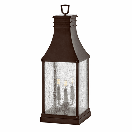 Hinkley Beacon Hill 3-LT Large Pier Mount Lantern - Blackened Copper - 17467BLC-LV