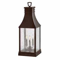 Hinkley Beacon Hill 3-LT Large Pier Mount Lantern - Blackened Copper - 17467BLC-LV
