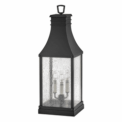 Hinkley Beacon Hill 3-LT Large Pier Mount Lantern - Museum Black - 17467MB-LV