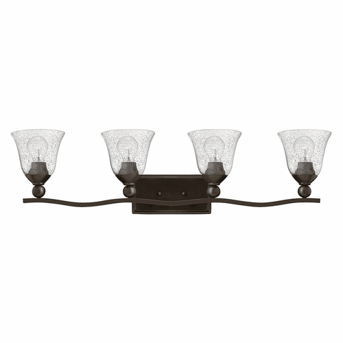 Hinkley Bolla 4-LT Bath Light - Olde Bronze with Clear Seedy Glass - 5894OB-CL