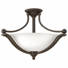 Hinkley Bolla Semi-Flush Mount - Olde Bronze with Opal Glass - 4669OB-OP-LED