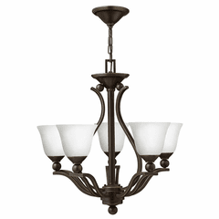 Hinkley Bolla Single Tier Foyer Chandelier - Bronze w/Opal Glass - 4655OB-OPAL