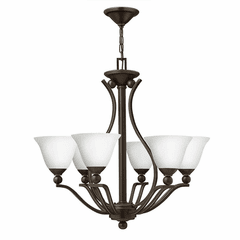 Hinkley Bolla Single Tier Foyer Chandelier - Bronze w/Opal Glass - 4656OB-OPAL