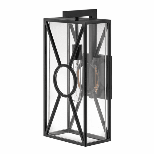Hinkley Brixton Outdoor Medium Wall Mount Lantern - Black - 18374BK