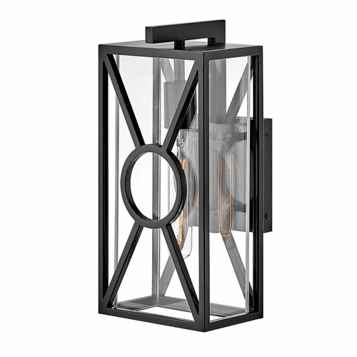 Hinkley Brixton Outdoor Small Wall Mount Lantern - Black - 18370BK