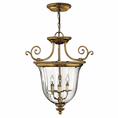 Hinkley Cambridge Large Foyer Pendant - Burnished Brass - 3613BB