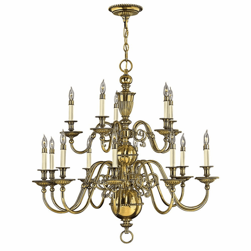 Hinkley Cambridge Two Tier Foyer Chandelier - Burnished Brass - 4417BB
