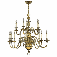Hinkley Cambridge Two Tier Foyer Chandelier - Burnished Brass - 4417BB