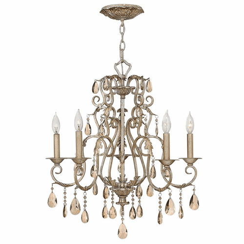 Hinkley Carlton Single Tier Foyer Chandelier - Silver Leaf - 4775SL