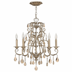 Hinkley Carlton Single Tier Foyer Chandelier - Silver Leaf - 4775SL