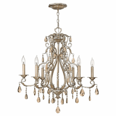 Hinkley Carlton Single Tier Foyer Chandelier - Silver Leaf - 4776SL