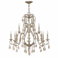 Hinkley Carlton Two Tier Foyer Chandelier - Silver Leaf - 4778SL