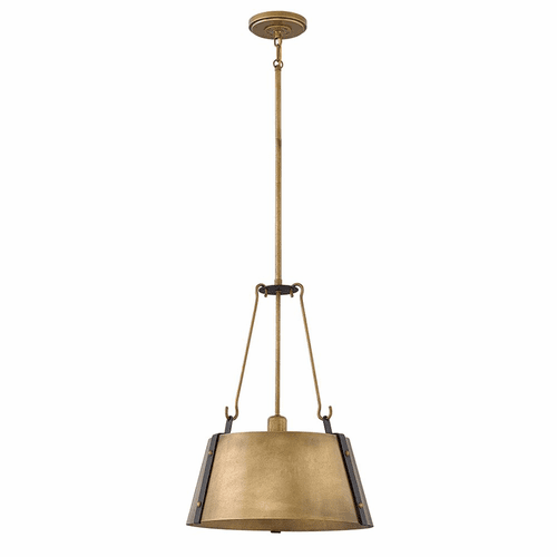 Hinkley Cartwright Single Tier Pendant - Rustic Brass - 3394RS
