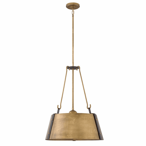 Hinkley Cartwright Single Tier Pendant - Rustic Brass - 3395RS