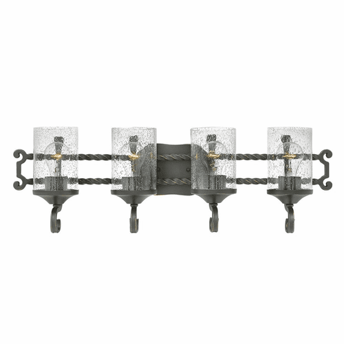 Hinkley Casa 4-LT Bath Light - Olde Black with Clear Seedy Glass - 5544OL-CL