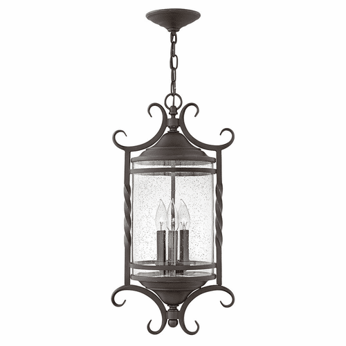 Hinkley Casa Outdoor Hanging Light - Olde Black with Clear Seedy Glass - 1147OL-CL
