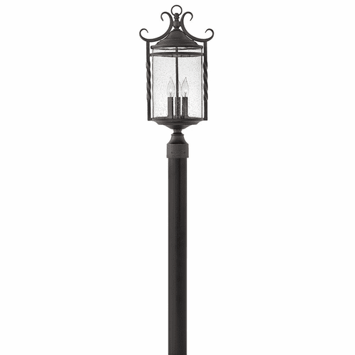 Hinkley Casa Outdoor Post Top/ Pier Mount - Black w/Clear Seedy Glass - 1141OL-CL