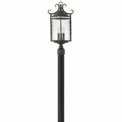 Hinkley Casa Outdoor Post Top/ Pier Mount - Black w/Clear Seedy Glass - 1141OL-CL