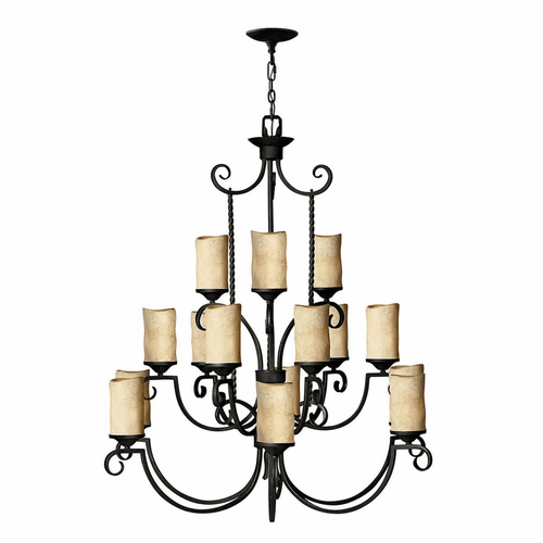 Hinkley Casa Three Tier Chandelier - Olde Black - 4019OL