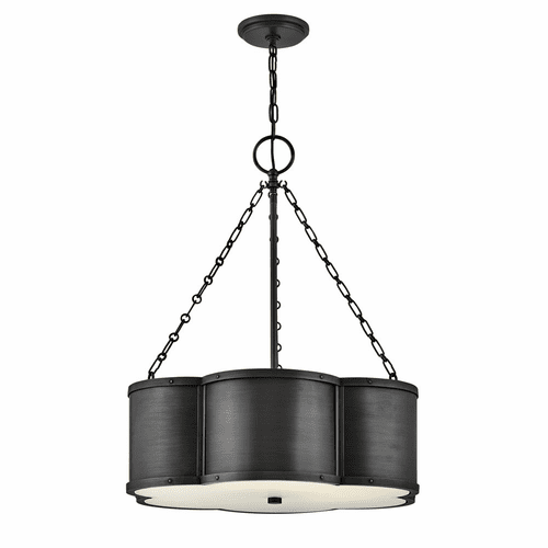 Hinkley Chance Medium Drum Chandelier - Blackened Brass - 4446BLB