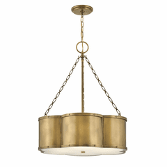 Hinkley Chance Medium Drum Chandelier - Heritage Brass - 4446HB