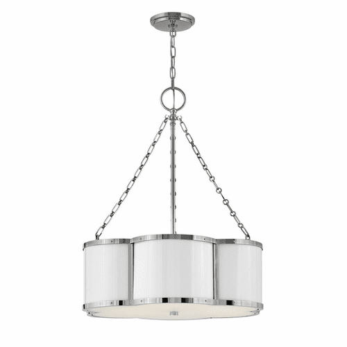 Hinkley Chance Medium Drum Chandelier - Polished Nickel - 4446PN