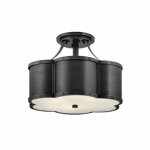 Hinkley Chance Medium Semi-Flush Mount - Blackened Brass - 4444BLB