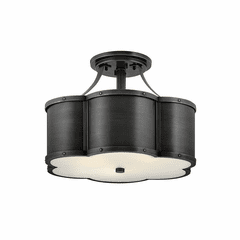 Hinkley Chance Medium Semi-Flush Mount - Blackened Brass - 4444BLB