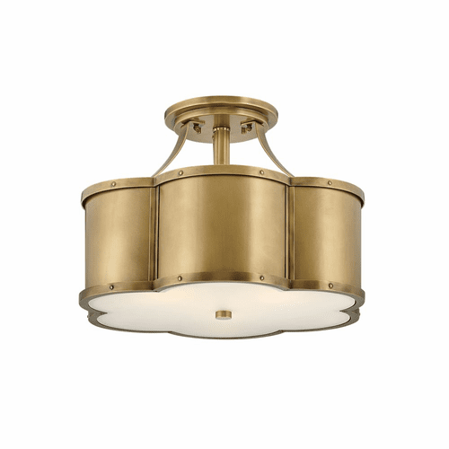 Hinkley Chance Medium Semi-Flush Mount - Heritage Brass - 4444HB