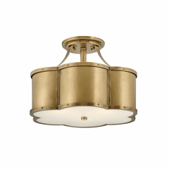 Hinkley Chance Medium Semi-Flush Mount - Heritage Brass - 4444HB