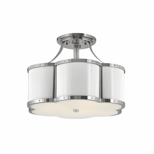Hinkley Chance Medium Semi-Flush Mount - Polished Nickel - 4444PN