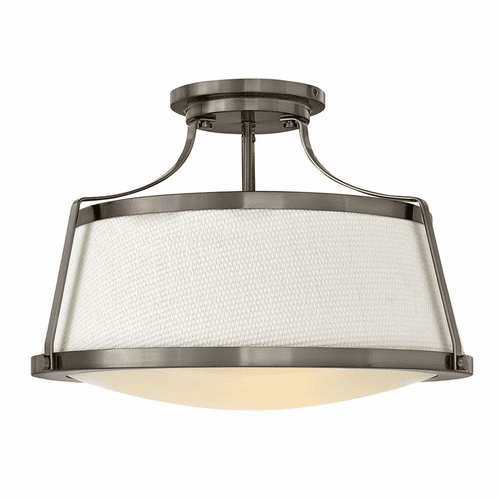 Hinkley Charlotte Semi Flush Mount - Antique Nickel - 3522AN