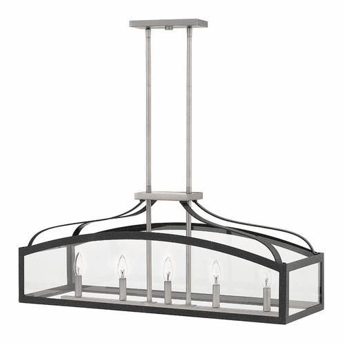 Hinkley Clarendon Linear Chandelier - Aged Zinc - 3416DZ