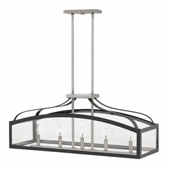 Hinkley Clarendon Linear Chandelier - Aged Zinc - 3416DZ