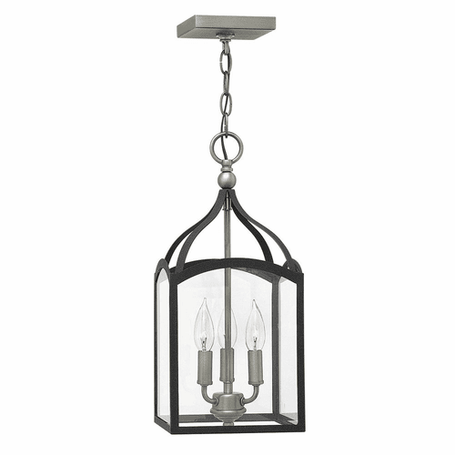 Hinkley Clarendon Small Foyer Pendant - Aged Zinc - 3413DZ