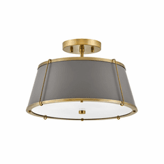 Hinkley Clarke Medium Semi-Flush Mount - Lacquered Dark Brass - 4893LDB