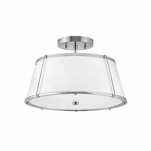 Hinkley Clarke Medium Semi-Flush Mount - Polished Nickel - 4893PN