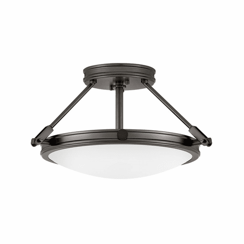 Hinkley Collier 3-LT Small Semi-Flush Mount - Black Oxide - 3381BX