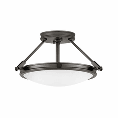 Hinkley Collier 3-LT Small Semi-Flush Mount - Black Oxide - 3381BX