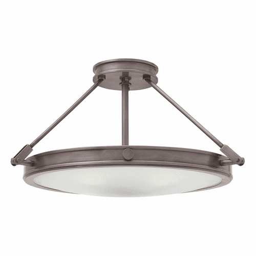 Hinkley Collier Semi-Flush Mount - Antique Nickel - 3382AN-LED