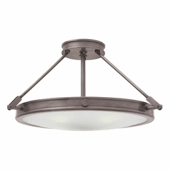 Hinkley Collier Semi-Flush Mount - Antique Nickel - 3382AN-LED