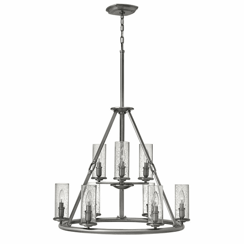 Hinkley Dakota Two Tier Foyer Chandelier - Polished Antique Nickel - 4789PL