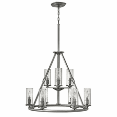 Hinkley Dakota Two Tier Foyer Chandelier - Polished Antique Nickel - 4789PL
