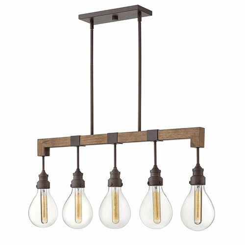 Hinkley Denton Stem Hung Linear Chandelier - Industrial Iron - 3266IN