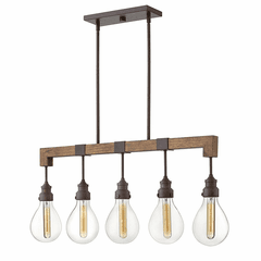 Hinkley Denton Stem Hung Linear Chandelier - Industrial Iron - 3266IN