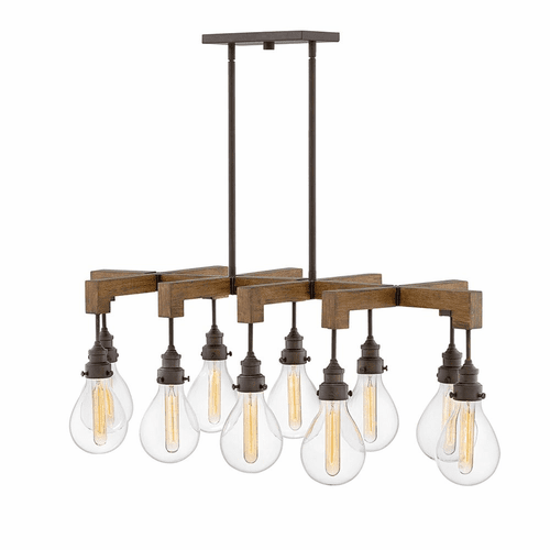 Hinkley Denton Stem Hung Linear Chandelier - Industrial Iron - 3269IN