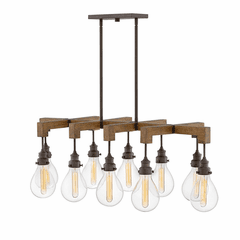 Hinkley Denton Stem Hung Linear Chandelier - Industrial Iron - 3269IN Hinkley Denton Stem Hung Linear Chandelier - Industrial Iron - 3269IN