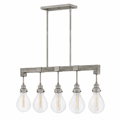 Hinkley Denton Stem Hung Linear Chandelier - Pewter - 3266PW